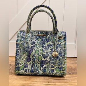 Brahmin Small Caroline Green Viper Melbourne satchel